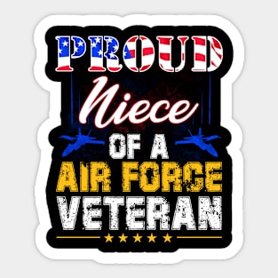 Proud Niece Of A Air Force Veteran-Vintage American Flag Sticker